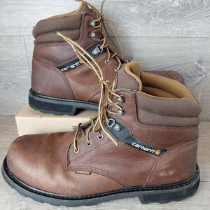 Carhartt Steel Toe Work Boots Mens Size 12 Wide Brown Leather Waterproof 6 Inch